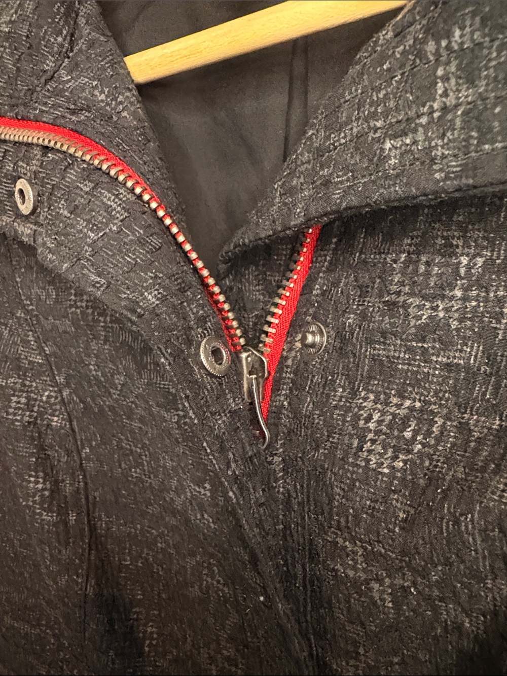 Free People Moto Black Jacket with Red Zipper Accents 8 - Picture 4 of 9